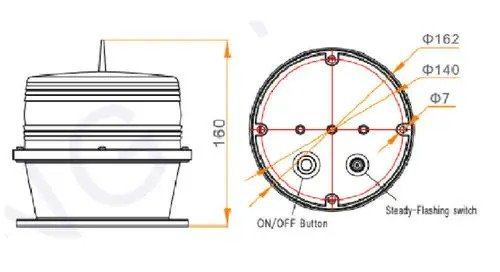 YMR | Luz de obstrução AH-LS-L Luz de obstrução AH-LS-L