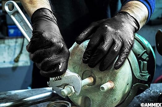 YMR | LUVA DE ESCALA DE PEIXE DESCARTÁVEL DE NITRILO GRIPPAZ® - SEM PÓ (PRETA) LUVA DE ESCALA DE PEIXE DESCARTÁVEL DE NITRILO GRIPPAZ® - SEM PÓ (PRETA)