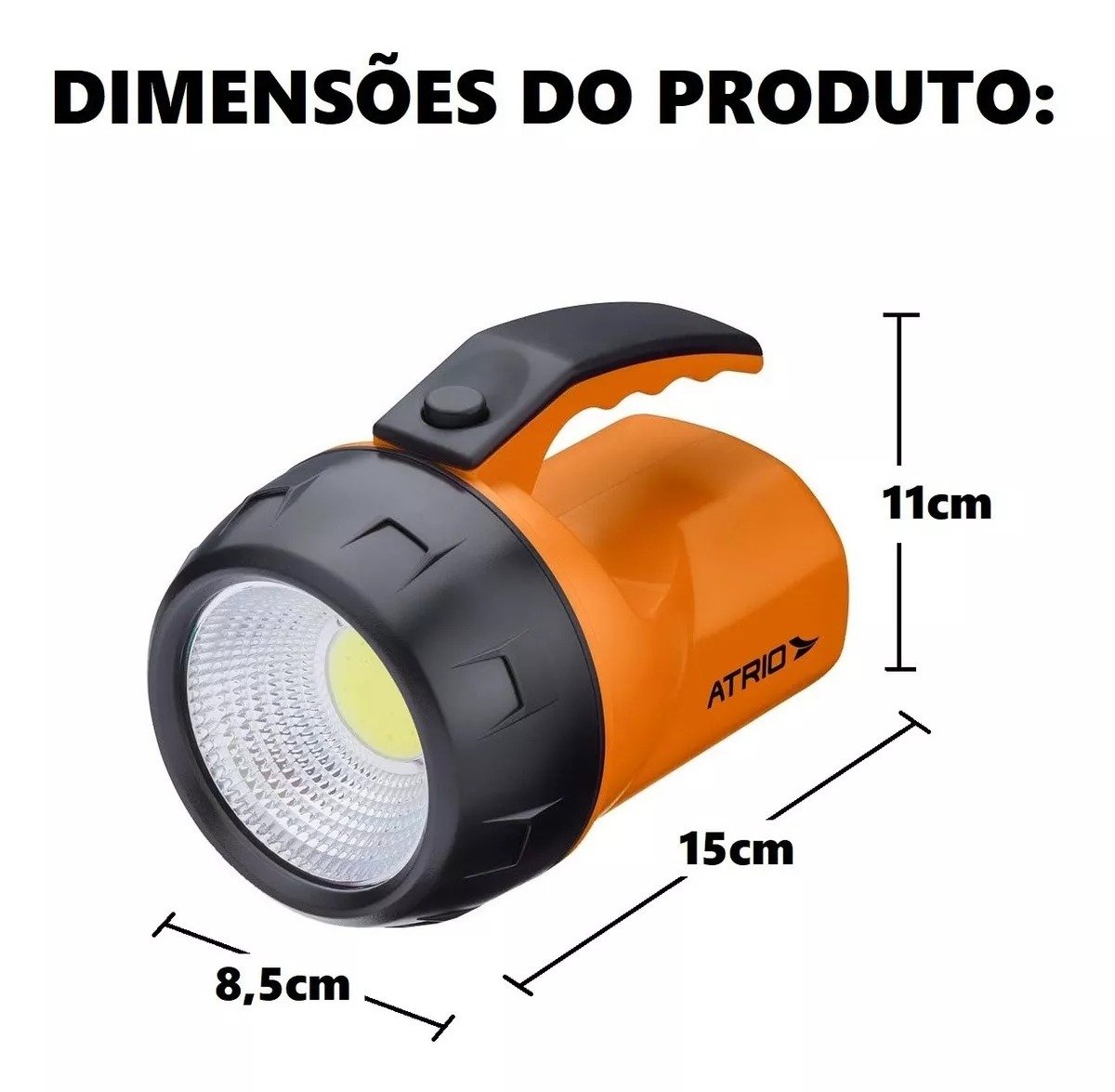 YMR | Holofote Lanterna De Mão 250 Lumens 3w Camping Atrio Es441 Cor da lanterna Laranja Cor da luz Branco Holofote Lanterna De Mão 250 Lumens 3w Camping Atrio Es441 Cor da lanterna Laranja Cor da luz Branco