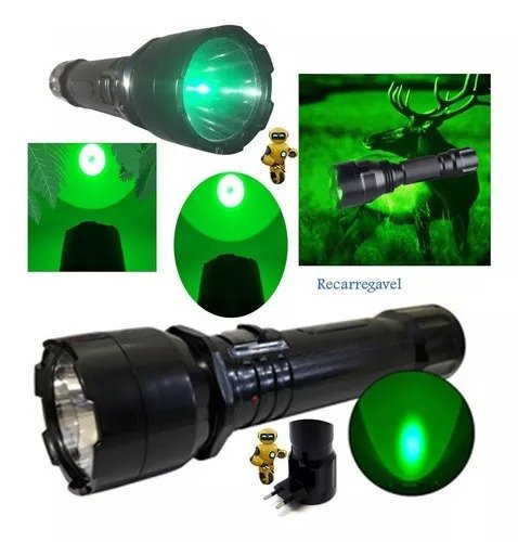 YMR | Lanterna Caçador Foco Verde 900mah 3w Super Brilhante Led Lanterna Caçador Foco Verde 900mah 3w Super Brilhante Led