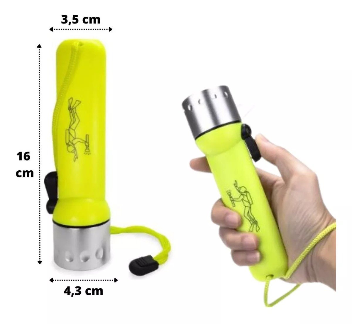 YMR | Lanterna A Prova D'água Para Mergulho Pesca Led Profissional Cor Da Lanterna Amarelo Cor Da Luz Lanterna A Prova D'água Para Mergulho Pesca Led Profissional Cor Da Lanterna Amarelo Cor Da Luz